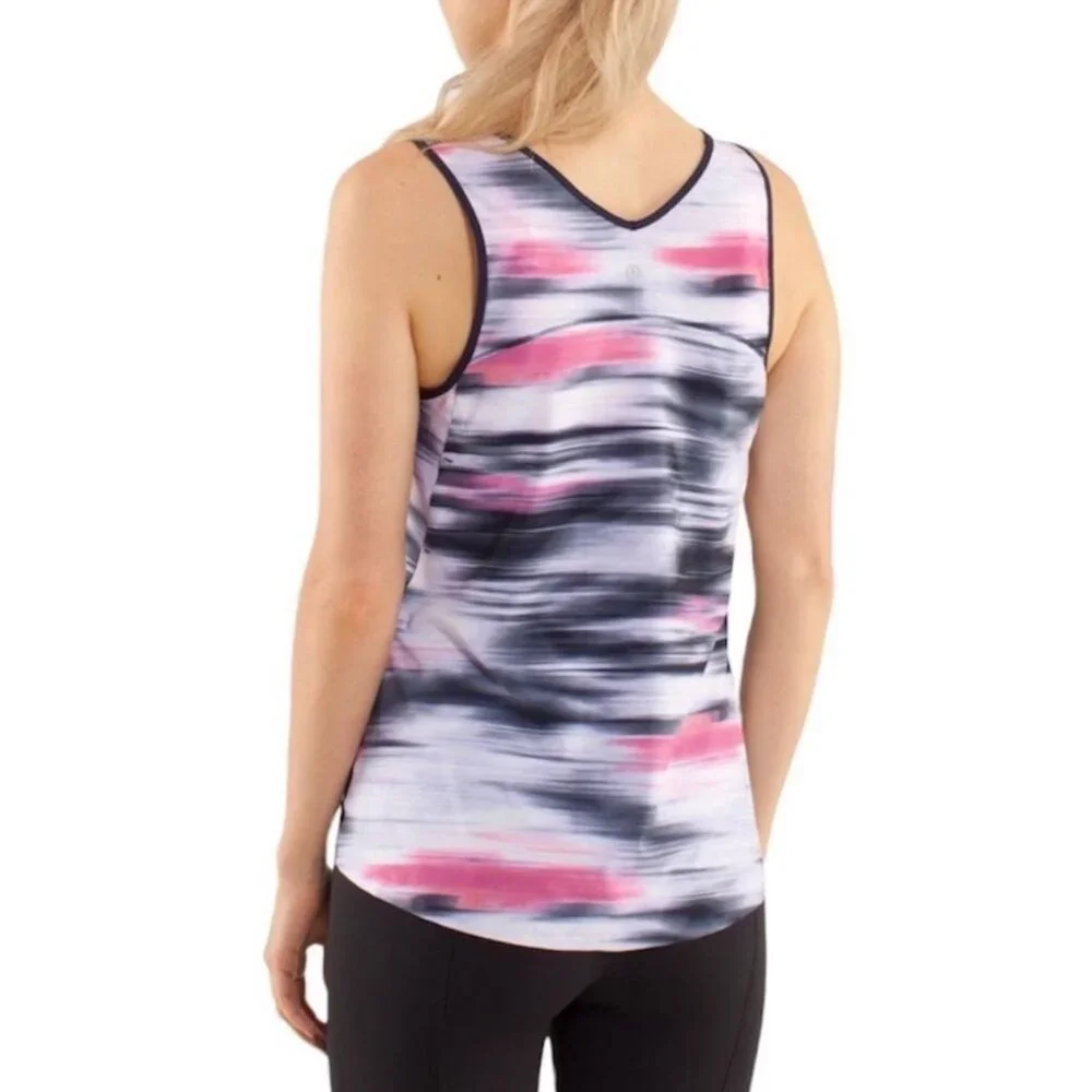 Lululemon Run Split Singlet Tank Top Size 8 Mirage Deep Indigo Relaxed Fit